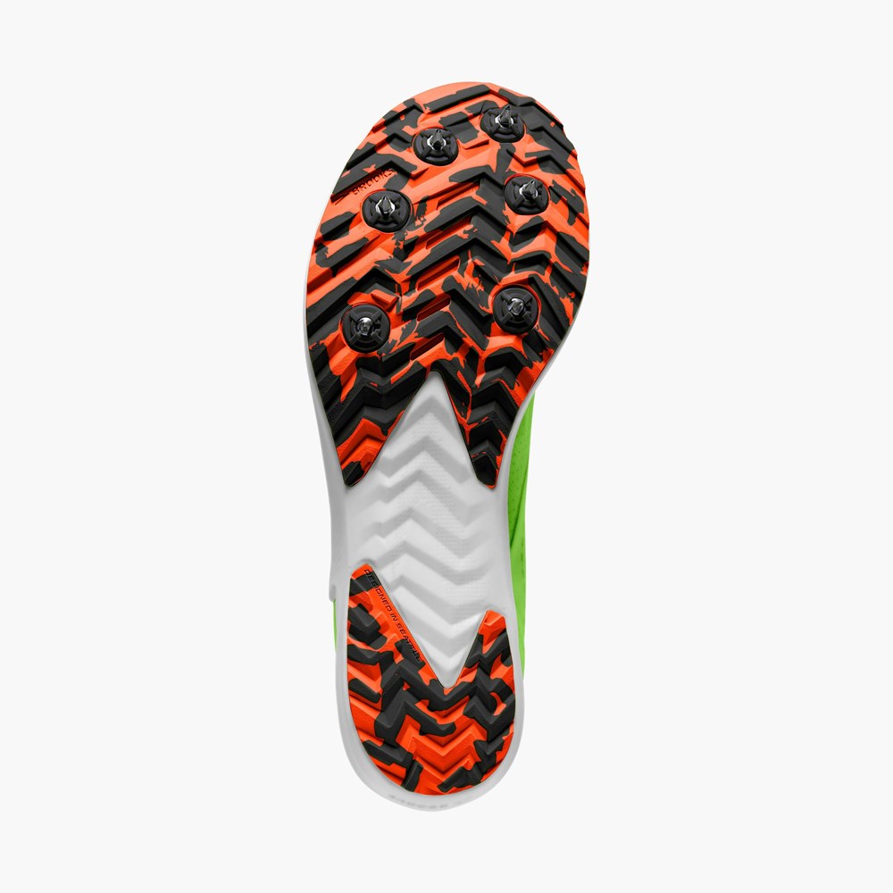 Chaussure d'Athlétisme Brooks Draft XC Cross Country with Spikes Vert Rouge Orange Blanche Femme | JKS-0655808